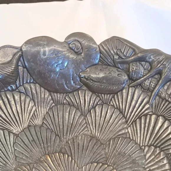 Arthur Court Large Aluminum Salad bowl With Utensils 14" - Picture 4 of 9